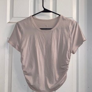 Pink Lululemon cropped tee